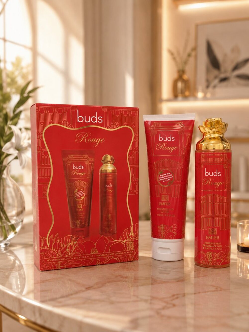Emper LE CHAMEAU 2 in 1 Gift Set Buds RougeMostising Lotion And Fragrance Mist